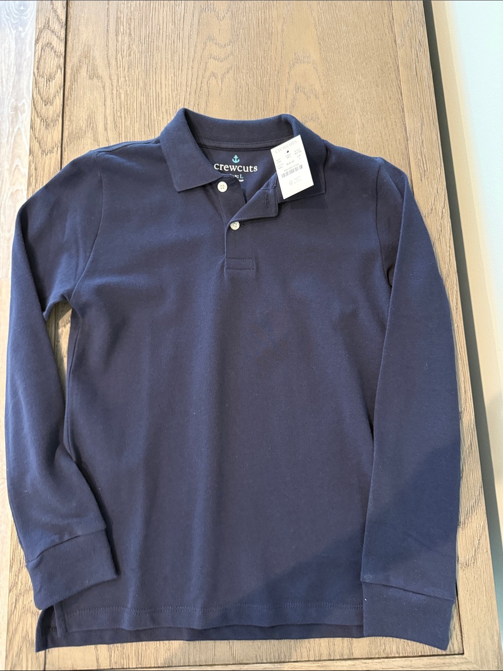 Crewcuts Navy Long-Sleeve Polo Shirt size large